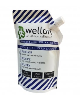 WELLON Alkaline Water Filter Pouch Improves pH Level, Hydration, Food & Drink Taste, Antioxidants and Mineral Content - (1 L)